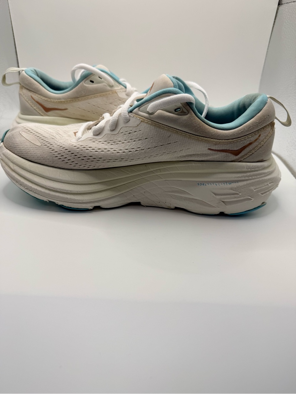 HOKA Bondi 8 Rose Gold White Womens‎ Running Walking Athletic Sneakers Size 8.5 - Picture 12 of 16